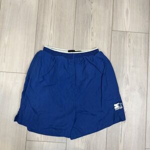 Starter Men's Sz Medium Blue Bathing‎ Suit Trunks Lined Vintage Logo 4.5" Inseam